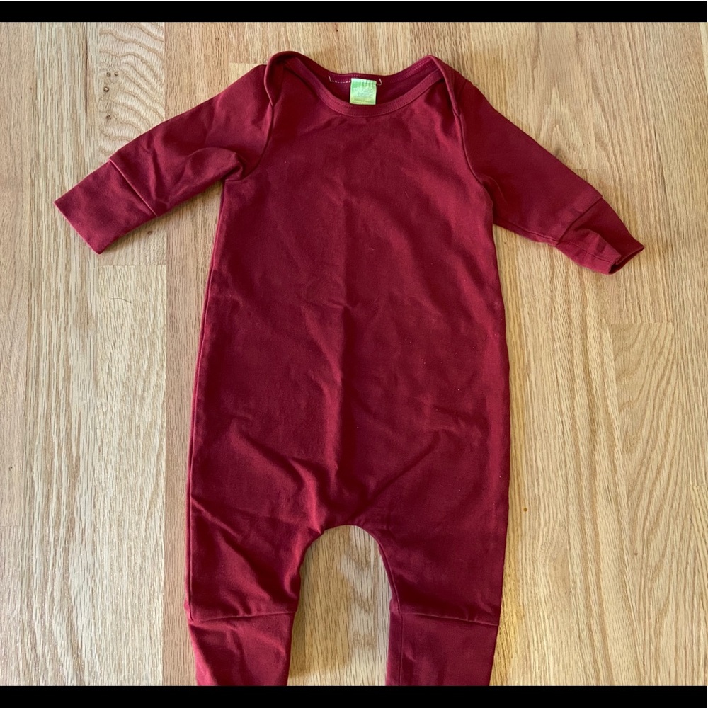 Red Organic Playsuit by Peekaboo Beans
